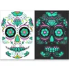 Tattoo Transfer Halloween Luminous Tattoo Sticker vorübergehende lustige Schädel Dress Up Face Stickers Ghost Festival Party Cosplay Dekor Körper Aufkleber 240426