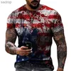 T-shirts masculins mode America Eagle US Flag T-shirt graphique t-shirt pour hommes