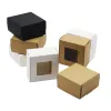 Acessórios 50pcs diy kraft tamanho múltiplo quadrado kraft caixa de embalagem festa de casamento favorita suprimentos