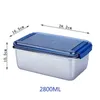 Bento-dozen 316 roestvrijstalen lunchbox 600 ml-2800 ml voedselkwaliteit draagbare oven inductiekoker verzegeld lekbestendig Q240427