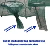 Les accessoires renforcent 420 trous de pêche automatique net nylon pliable capture pêche piège pour les poissons mine-nons crabe moulage de pêche à la pêche