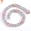 Vers item hoogwaardige hiphop 925 sterling zilver wit rosé star composiet kleur diamant imoissaniet cubaanse linkketen