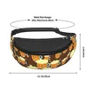 Rugzak bier tegelpatroon bruine taille tas fanny pack school voor jongen mannen vrouwen buiten wandelen rond reizen casual unisex one size