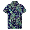 Camicie casual da uomo camicia hawaiane floreali bohémien abiti estate sciolte maniche corte dà stampato blusa