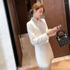 Work Dresses Luxury Small Fragrance White Women Suit Temperament Studded Long-sleeved Jacket Mini Skirt Autumn French Chic Two-piece Set