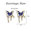 Brincos de garanhão Agsnilove Gold For Women 14K Peda cúbica de zircônia cúbica Earings Butterfly Studes Jóias de moda 2024