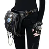 Rucksack Männer Frauen Mode Gothic Leder Schulter -Messenger -Taschen Multifunktional Gürtelbeutel Steampunk Taille Beinhandtasche