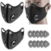 Masker Sport Face Mask Activated Carbon Filter Riding Mouth Cover PM 2.5 Dammtät återanvändbar tvättbar kardio Sportmask Cubre Bocas