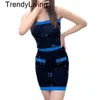 New 24ss Casual Dresses Designer new jacquard small fragrance skirt with suspender bra blue design suit women dress