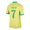 24/25 Brazils Soccer Jerseys L.Paqueta Neymar Vini Jr.23 P.Coutinho Ричарлисон Футбольная рубашка G.Jesus T.Silva Bruno G. Pele Casemiro Мужчины Женщины Дети устанавливают Джерси