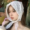 Bandanas Durag Summer Lace Triangle Headwear Womens Headwear Korean Square Headwear Headband Sweet Turbo Hat Womens Palace Hat Hair Accessories 240426