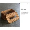 Flessen rattan tissue box handgemaakt geweven bureaublad servet houder auto woonkamer opslag thuiskantoor decor organisator