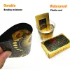 Games 1 Deck Tarot Cards Plastic Rider Waite Gold Black Waterproof Drabrable Oracle Divination With Guide Book L720