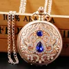 Pocket Watchs Women's Vintage Diamond Quartz Watch Collier Rabolet Fob Bijoux Pendants Cadeaux pour les femmes