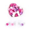 50pcs baby 12 mm perle in silicone rotondo che nutrono clip fai -da -te per pazziere di gioielli a catena per teethering Accessori 240420 240420
