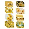 Tkanina stołowa 4PCS Flower Spring Clemats do jadalni 12x18 -calowy sezon świąteczny Dekory lniane pszczoły myjne d08d