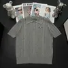 Kvinnors t-shirtdesigner Gao Dingmiaos 24 sommar nya tunna silkull solid pärlpolo hals kort ärm pullover stickad t-shirt gox2