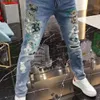 Men's Jeans Harajuku mens luxury clothing European streetwear style jeans bear print Kpop designer Korean boyfriend Q240427