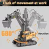 Электрический/RC CAR 1 24 RC Excavator Sump Truck 2,4 г дистанционного управления инженерным автомобилем Трек Трупок Бульдозер Игрушка Дети Рождественский подарок Lift2404