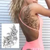 Tattoo Transfer Sexy Flower Temporary Tattoos For Women Body Art Painting Arm Legs Tattoos Sticker Realistic Fake Black Rose Waterproof Tattoos 240427