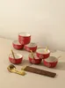 Dinnerware Sets Chinese Style Wedding Girl Bridal Bowl Chopstick Joyful Set Red Ceramic Pair High End Gift Box Hand