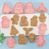 Moulds 8Pcs Christmas Cookie Cutters Santa Claus Snowflake Cookie Molds Biscuits Embosser Stamp Christmas Baking Accessories Decoration