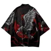 Vêtements ethniques Fashion Crow Print Cardigan Kimono Harajuku Femmes Hommes Yukata Femme Streetwear japonais Samurai Haori traditionnel