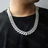 Jewelry Hip Hop 18 mm Baguette Diamond Men Collier Iced Out VVS Moisanite Sterling Silver 925 Cuban Link Chain