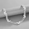 Kibo Gems Iced Out 925 Sterling Silver Round Cut Vvs Moissanite Miami Cuban Link Chain