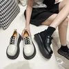 Casual Shoes Women Loafers 2024 Autumer Platform Fashion Slip-On Lace Up Retro British Women's Single