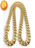 18k Gold Miami Cuban Link Chain Halsband Men Hip Hop Rostfritt stål smycken halsband9483958