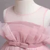 Robes de fille bébé 1ère robe de fête d'anniversaire pour filles enfants solides robe de soirée de mariée sans manches