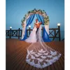 Glamorous Dantel Apliked Gelin Peyze Beyaz Fildişi 3 Metre Tül Bir Katman Düğün Peçe Gelinler İçin Düğün Peçe Saç Aksesuarları Al2314