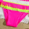 Set Girls Patchwork Fringe Bikini Swimsuit Kids Kid Top Top Two Piece's Children's Swimwear 512 anni BACKED BACKING SUD BADE CHE SOCCEGGIO