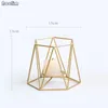 Candle Holders NOOLIM Nordic Golden Geometric Iron Candlestick Ornaments Home Wedding Decoration Holder Romantic Candlelight