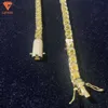 Niestandardowa biżuteria Hip Hop Locked Moissanite Lock Box Cuban Link łańcuch 925 Sterling Sliver Złota Naszyjnik