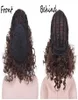 Ombre Farbe Synthetische Perücke Kinky Curly Micro Braid Perücken Afroamerikaner geflochtene Perücken brasilianische Haarperationen 18 Zoll Kurzer Curly Synthet3502059