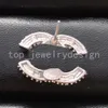 Klassisk väska örhängen varumärkesdesigner studs brev örhänge 925 Silver Pearl Crystal Design Ear Stud Women Inlay Rhinestone Earring Wedding Party Jewelry With Box