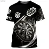 Men's T-Shirts Bar Entertainment Darts Club Fun Indoor Sports Summer Mens 3D Harajuku Print Loose Leisure Daily Crew Short Sleeve T-shirt TopXW