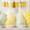 Vormen 10/15 cm witte PP lolly -stick stick tools diy bakaccessoires voor chocolade candy bars cake pops pate tafetafel decoraties standaard