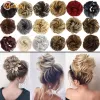 Chignon meifan elástico elástico elástico scrunchie curly chignon corda de cabelo clipe falso de alta temperatura de alta temperatura em rabo de cavalo de cabelo extensi