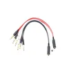 3.5mm TRRS Adaptör 2 Erkek 1 Dişi Mini 3.5mm Jack 4 Pin Serial Stereo Ses Mikrofonu Düz Kablo Soketi 2 3pin Konektör