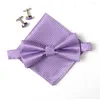 Bow Binds Hooyi 2024 Herren -Krawatten -Set Bowties Manschettenknöpfe Taschentuch schwarz gravata corbatas 10 colors