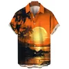 Herren lässige Hemden Sommer 3d Print Hawaiian Beach Männer Frauen Model Streetwear Revers Kurzarm Shirt Bluse Harajuku Mann Kleidung