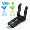 Carte 1800MBPS WiFi 6 Adattatore USB 5G/2,4 GHz USB3.0 WiFi Dongle Wireless 802.11ax Scheda di rete Antenna ad alto guadagno Windows 10 11