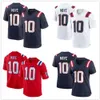 2024 Draft Pick No.3 Football 10 Drake Maye Jerseys borduurwerk gestikt mannen vrouwen jeugd snel verzenden