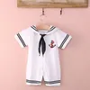 Rompers Newborn baby clothing jumpsuit summer anchor sailor jumpsuit one piece baby clothing sunsetL24F