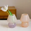 Vaser högkvalitativ glas svampbord vas hem dekoration hantverk hydroponic kreativ söt modern genomskinlig