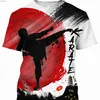 Herren-T-Shirts Japanisches Training T-Shirt Herren 3D Karate gedrucktes T-Shirt übergroß