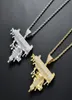 NEU ECED Out Full Lab Diamond Uzi Waffe Anhänger Halsketten Langer Kubanverbindungsketten -Modekette für Unisex Hip Hop Schmuck1422920